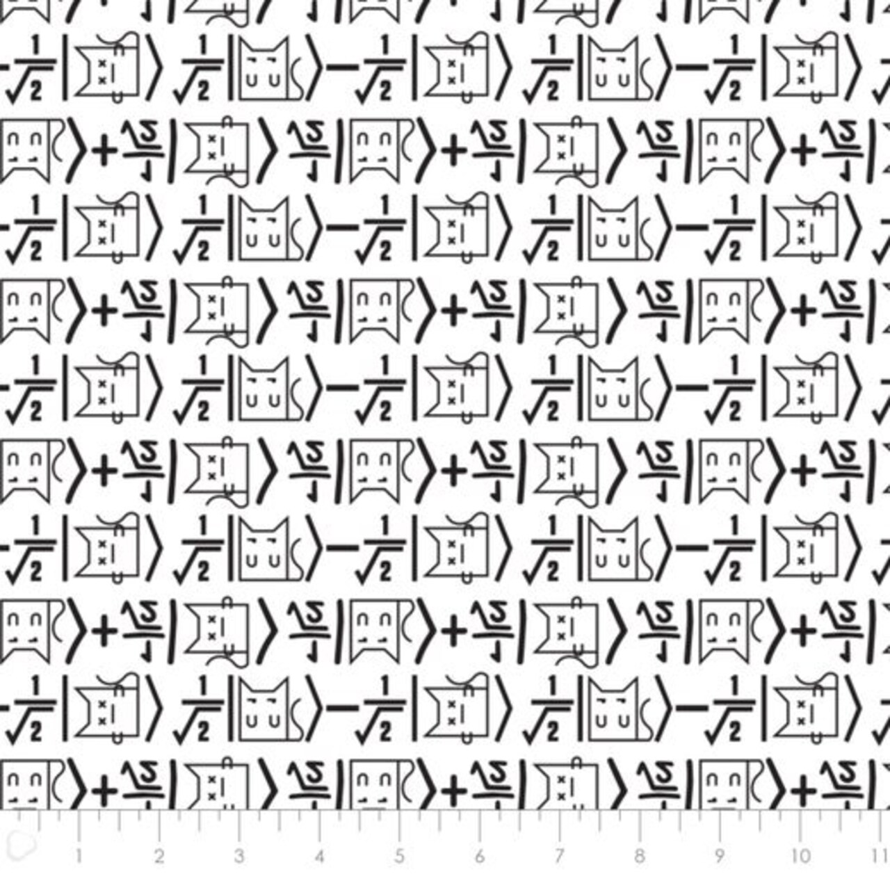 The Big Bang Theory Collection - Math Cat White Licensed Cotton Fabric by the Yard